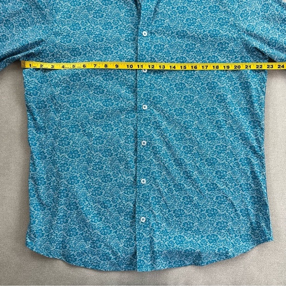 Nick Graham Stretch Modern Fit Button Down Shirt. Blue Floral. Size Large. - Picture 2 of 8